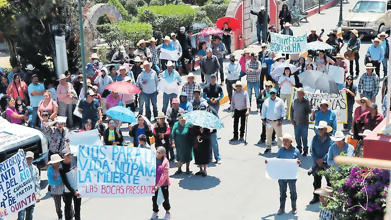 Ejidatarios protestan contra la presa Milpillas en Jiménez del Teul, Zacatecas